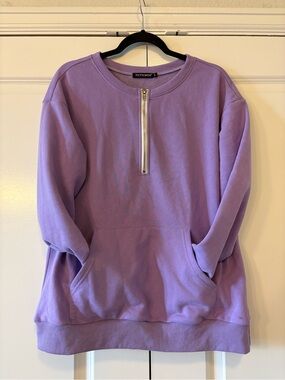 Ticticmiss Lavender Half-Zip Pullover Sweatshirt